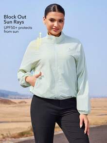 OutZeal 女士户外夹克 日常休闲防紫外线轻便立领防晒夹克 - 綠色 - 查看 2