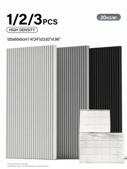 Tấm xốp cách âm hình nêm dày 2 inch JIPO SPORT, 1/2/3 tấm (47.24" x 23.62" x 1.96"), vật liệu cách âm cho phòng chiếu phim gia đình/phòng thu âm, giảm tiếng ồn, thiết kế chống cháy, màu đen/trắng/xám.