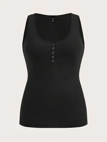 EMERY ROSE 3pcs Plus Size Women's Solid Color Thick Strap Camisole, Suitable For Summer - Multicolor - View 8