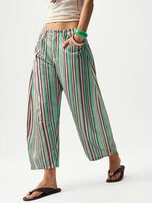 Bohemela 女士条纹口袋宽松休闲裤 - 彩色 - 查看 6