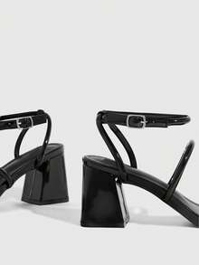 CUCCOO SZL Giày sandal cao gót thời trang nữ - màu đen - Xem 4