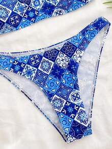 Swim Mod Women's Summer Beach Floral Print Sexy Bikini Swimsuit Set - Multicolor - View 5