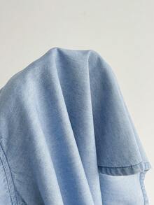 SHEIN 女士不对称荷叶边牛仔吊带背心 - 藍色 - 查看 7