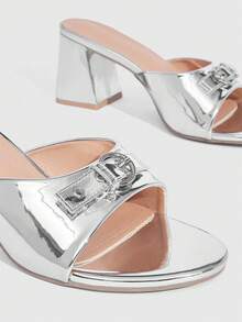 CUCCOO SZL Giày sandal cao gót thời trang nữ - Bạc - Xem 2