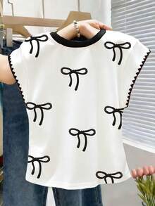 Resyla 女士蝴蝶结印花夏季T恤 - 彩色 - 查看 2