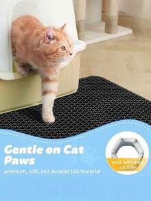 Double Layer Honeycomb Waterproof Cat Litter Mat Large Hole Non Stick Litter Feet For Indoor Home Pet Area Easy Clean Reusable Odor Control Washable Pet Supplies - Dark Grey - View 8