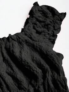 Sweetra Women's Sweet Jacquard Texture Hollow-Out Sexy Off-Shoulder Casual Fitted Dress, Spring/Summer - Black - View 4