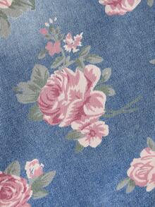 Sweetra 女士休闲宽松百搭牛仔上衣，适合夏季度假穿着 - 淺色水洗藍 - 查看 3