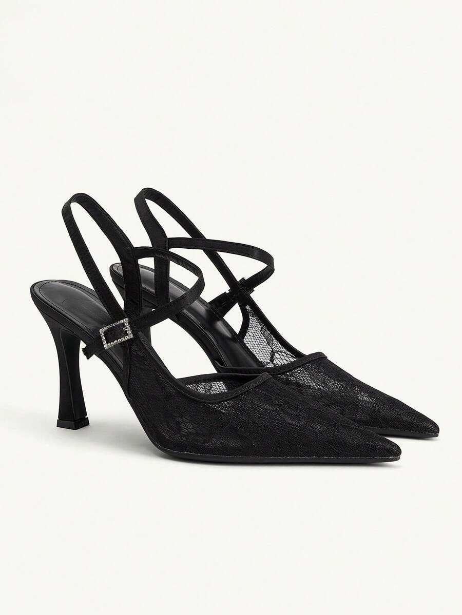 CUCCOO CHICEST Giày cao gót mũi nhọn dành cho nữ, thích hợp cho tiệc cưới, tiệc chiêu đãi, thanh lịch. - màu đen - Xem 1
