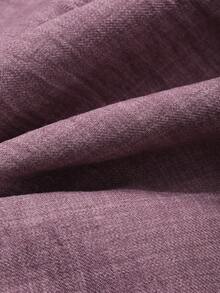 DAZY Solid Color Round Neck Ruffle Hem Mid-Length Dress For Women - Purple - View 4