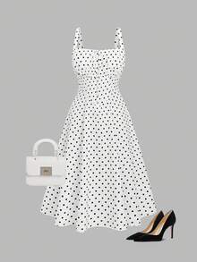 SHEIN Elenzya Plus Size Women Casual Vacation & Work Dress - White - View 5