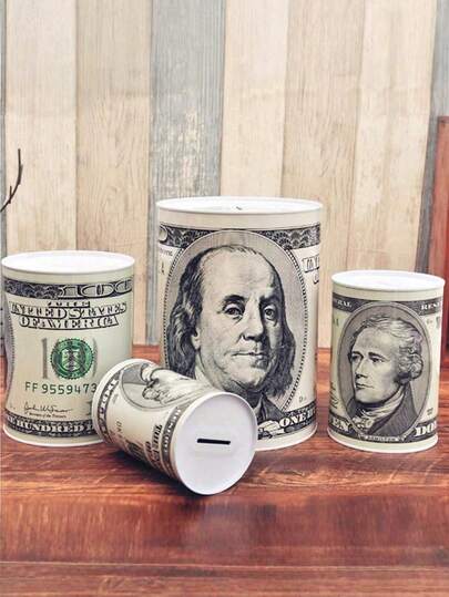 1pc 12*16cm USD/EUR Coin Bank, Large Capacity Sealed Metal Piggy Bank, One-Way Coin Saving Box, Lira, Riyal, Toman, Pound Coin Bank, (Non-Withdrawable, Openable Lid, Recommended To Buy Large Size) Random Style