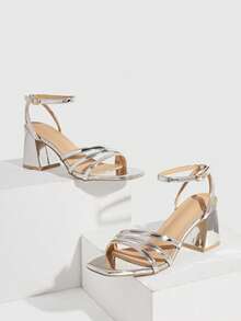 CUCCOO SZL Damen Mode High Heel Sandalen - Silber - Übersicht 3