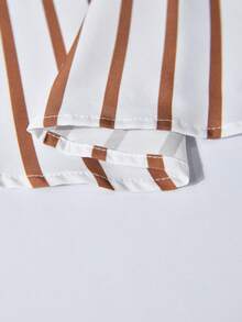 Manfinity Homme Men Random Vertical Striped Shirt Without Tee Stripe Shirt For Menstriped Shirt Menstripe Shirtmen Summer Shirt - Brown - View 3