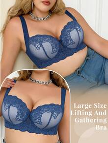 1 chiếc áo ngực ren cỡ lớn, thoải mái, không đường may, nâng đỡ tốt, có gọng - Nhiều màu - Xem 6