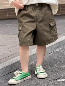 DAZY Young Boy Cargo Pocket Loose Casual Denim Shorts - Grey - View 5