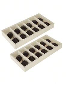 1 pieza Estuche de terciopelo para gafas de sol, organizador multifuncional para gafas, joyas, anillos, collares, pulseras y relojes, bandeja de exhibición para el hogar, unisex - Beis - Ver 5