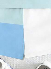 SHEIN Playful Pals 2pcs Baby Boy Casual Colorblock Patchwork "MAMA'S BOY" Letter Print Tank Top And Shorts Set, Suitable For Spring To Summer Outfits - Multicolor - View 6