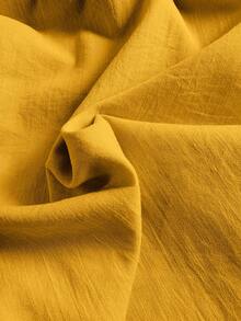 SHEIN PETITE Women's Single-Breasted Halter Top And Wide-Leg Pants Casual Two Pieces Set - Yellow - View 8