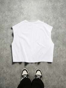 Camiseta casual de cuello redondo con estampado de dibujos animados para adolescentes - Multicolor - Ver 2