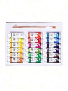 SHEIN 12/18/24/36 色鲜艳色彩 5ml 管水彩管，超值水彩颜料，适合成人艺术家和初学者的艺术用品，返校用品，学校用品 - 彩色 - 查看 14