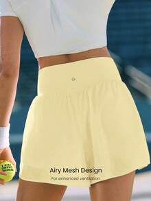 GLOWMODE Quần short liền thân 2 trong 1, thoáng khí, dễ mặc, thích hợp cho đạp xe, chạy bộ, tập gym, tập luyện mùa hè. - French Vanilla - Xem 3