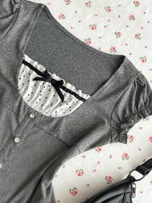 Glimmora Gentle Style 2 In 1 Cap Sleeve Top For Women - Multicolor - View 3