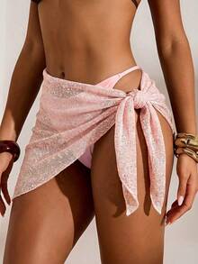 Opulessa Women's Vacation Beach Tie-Up Cover-Up Skirt For Swimwear Summer - Baby Pink - View 4