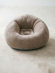 1 Inflatable Sofa, Inflatable Lazy Sofa, PVC Single-Person Ball-Shaped Sofa, Foldable Outdoor Lounge Chair (Bulk Items May Have Gray Or Black Bottoms, Sent Randomly) - Khaki - View 3