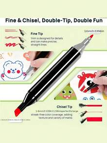 Dual-Head Colored Marker Set Sketch Markers 168 Colors Long-Lasting Fade-Resistant Suitable For Art, Drawing, Calligraphy, Journaling, Planners, Comic Design, Home, Studio, Office, Creative Tools, Art Supplies, Creative Painting Set - Sets - View 5