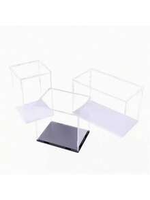 1个透明白色亚克力收藏品展示盒 – 防尘收纳盒，适用于雕像、模型、玩偶 – 艺术品收纳展示架（安装视频请点击此链接） - 白色 - 查看 2