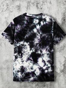 GENTILAND Men Tie Dye Cartoon Face Print Short Sleeve Tee, For Going Out, For Friends - Multicolor - View 2