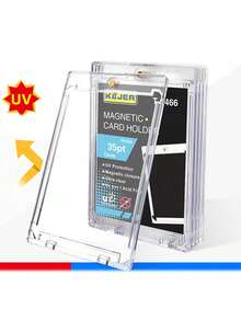 10-Pack Transparent Acrylic Magnetic Card Case For Collectibles - Super Protective 35-Point Trading Card Display Case, Suitable For Baseball, Football, And Sports Game Cards - Gold Color, Scratch-Resistant, Easy-To-Assemble Storage Solution, Football Card Case, Graded Card Case, Magnet, Game Card Case, LPS Doll, Acrylic Card Case - Multicolor - View 4