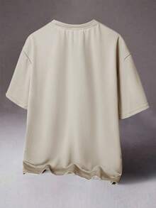 STYNVO Men's Casual Solid Color Short Sleeve T-Shirt, Summer - Apricot - View 2