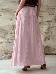 MOTF PREMIUM 女士飘逸雪纺中长裙，春夏款 - 粉色 - 查看 5
