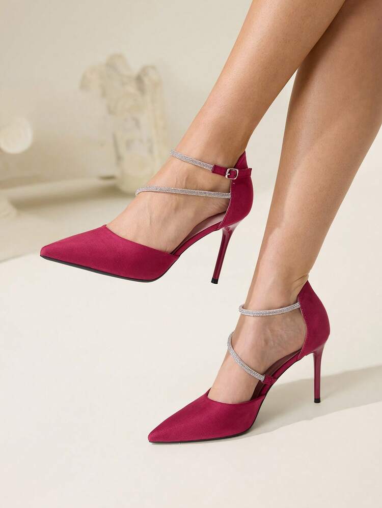 CUCCOO CHICEST Women's Fashionable Elegant Crystal Decorated Pointed Toe Pumps Summer Shoes Wedding Shoes Bride Shoes