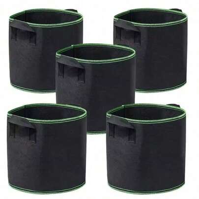 Túi trồng rau/hoa/cây cảnh 3/5/7/10 gallon, túi trồng dày không dệt, chậu vải thoáng khí có tay cầm, chậu hoa.