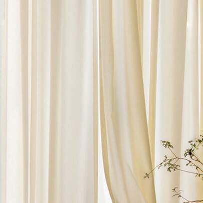 Cirelle 1pc Creamy White Sheer Curtains, Voile Drapes For Living Room, Soft Light Filtering Window Treatment, Elegant Hook Sheer Panels For Bedroom