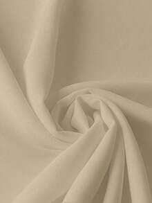 SHEIN LUNE Plus Size Solid Color Round Neck Short Sleeve Ruffle Hem Blouse, Summer - Khaki - View 3