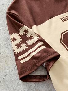 EVRINFINITE Camiseta casual de cuello redondo con bloque de color número 23 para hombres - Multicolor - Ver 4