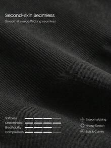 GLOWMODE 4.3英寸超细柔软无缝透气罗纹腰部压缩片可拆卸胸垫提臀工字背短款连体衣，适合训练、跑步、健身房、瑜伽、日常运动穿着 - 黑色 - 查看 8