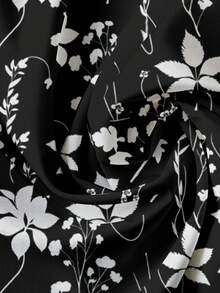 EMERY ROSE 大码休闲简约植物印花全身印花衬衫，女士春秋季上衣，优雅时尚长袖印花大码女式衬衫 - 彩色 - 查看 3
