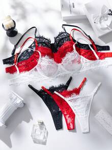 Seduluxe 6pcs Women Lace Lingerie Set - Multicolor - View 1