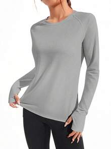 Velisys Velisys 2pcs/Set Kaos Olahraga Lengan Panjang Warna Polos Kasual yang Nyaman - MultiWarna - View 5