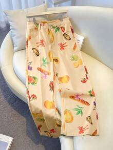 GlowEve Women's Papaya Print Pocket Wide Leg Loose Fit Jeans - Blue - View 1