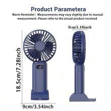 1Pc Mini Handheld USB-C Rechargeable Portable Electric Fan With Strong Airflow & Desktop Stand For Summer And For Outdoor,Sport,Travel,Kitchen,Bedroom,School,Office,And For Woman,Man,Children,Adult - Royal Blue - View 10