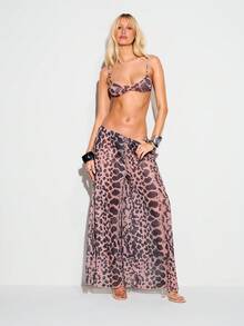 KIZN Women's Python Print Mesh Bralette Crop Top With Adjustable Straps Summer Festival Sexy See Through Party Top - Multicolor - View 3