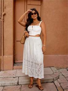 Elaquor Chân váy thanh lịch cỡ lớn, Chân váy đi nghỉ mát, Chân váy mùa hè, Chân váy đi biển kiểu đồng quê, Chân váy kiểu móc len, Chân váy dài ngang gối kiểu retro đi nghỉ mát, Chân váy midi ren dự tiệc âm nhạc, Chân váy trắng, Chân váy chữ A bằng vải họa tiết hoa ba chiều, Trang phục dự tiệc âm nhạc, Trang phục dự tiệc nhạc đồng quê, Trang phục đi nghỉ mát thường ngày, Túi tiện dụng, Mùa hè cho nữ, Đi biển cho nữ, Kỳ nghỉ hè, Kỳ nghỉ - Màu be - Xem 8