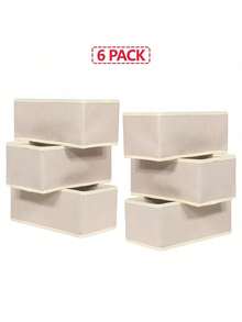 1 Piece, 6-Compartment Foldable Fabric Storage Box, Suitable For Wardrobes, Dressing Tables, Drawers, Etc. It Can Be Used To Store Clothing, Underwear, Bras, Socks, And Other Intimate Apparel. In Khaki Color, It Is Ideal For Room Decor, Home Decor, And Bedroom Decor. Perfect For Organizing. White T-Shirts, Black Pants, Women's Winter Clothing, Dresses, Elegant Women's Wear, White Shirts. - Khaki - View 6