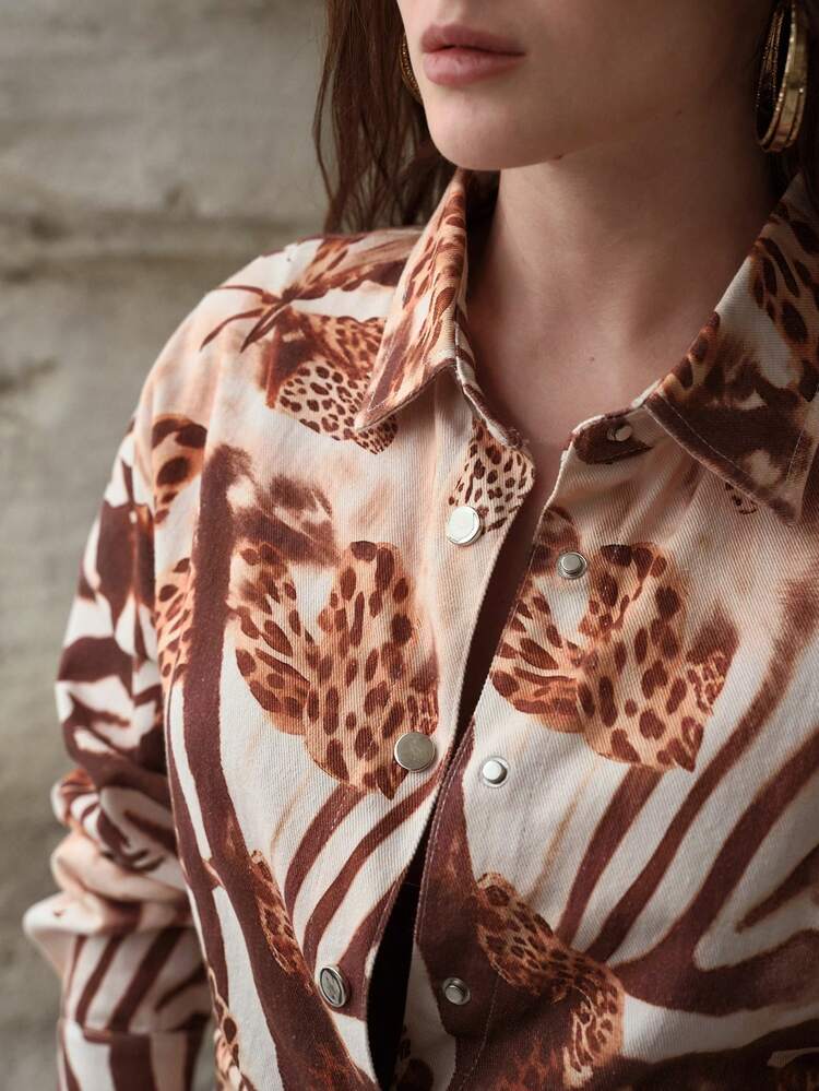 WOMEN'S PRINTED DENIM SHIRT, SPRING/SUMMER